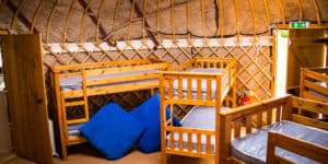 beds in yurt village