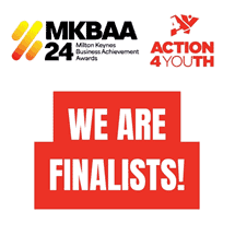 Action4Youth News - January 2024. We are Finalists logo